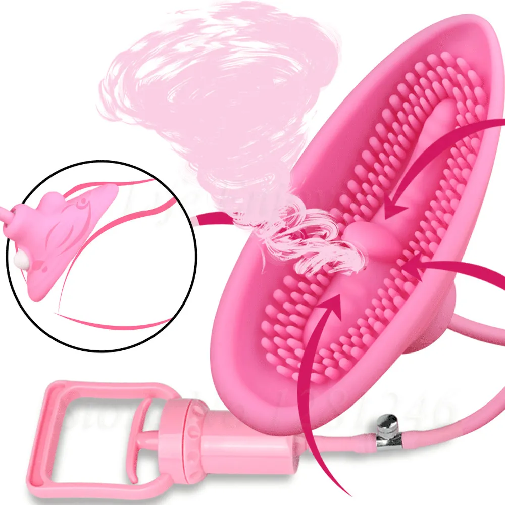 NEW 10 Speed Strong Clitoris Nipple Vibrator Vacuum Pussy Pump Vagina Pump Tongue Licking Sucking Sex Toys for Women Masturbator Y200616