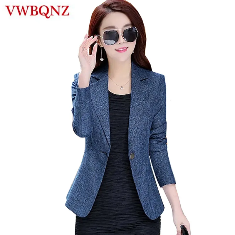 2019 New Spring Autumn Plus 4XL Womens Business Suits One Button Office Blazers Jackets Short Slim Blazer Suit V191128