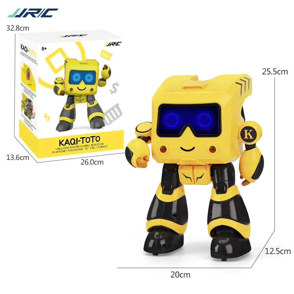 YDJ-K17 Programmazione intelligente Giocattolo robot RC, Salvadanaio, Gestione archiviazione, Rilevamento tattile, Cantare luci Danza Raccontare storie, Regalo di compleanno per bambini