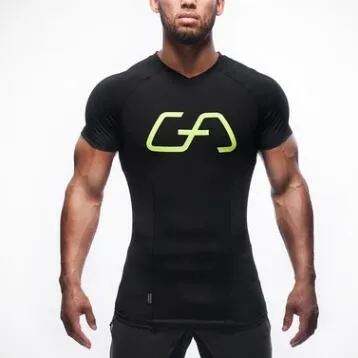 2019 Nouveaux Gymnases Muscle body Design Hommes T-shirt Mode Le T-shirt de sport moulant pour hommes Hommes Casual T-shirt à manches courtes