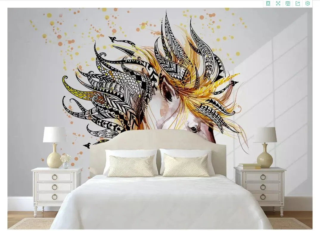 Sfondi 3d personalizzati decorazioni per la casa Carta da parati fotografica murales Nordico moderno e minimalista testa di cavallo pittura astratta murale TV sfondo muro