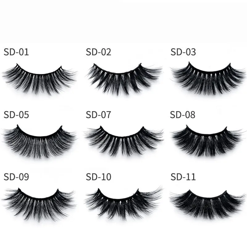 2020 DHL Bezpłatne 3D Mink rzęsy Norek fałszywe rzęsy Soft Natural Grube Fake Eyelashes 3D Eye Lashes Extension 20 Style