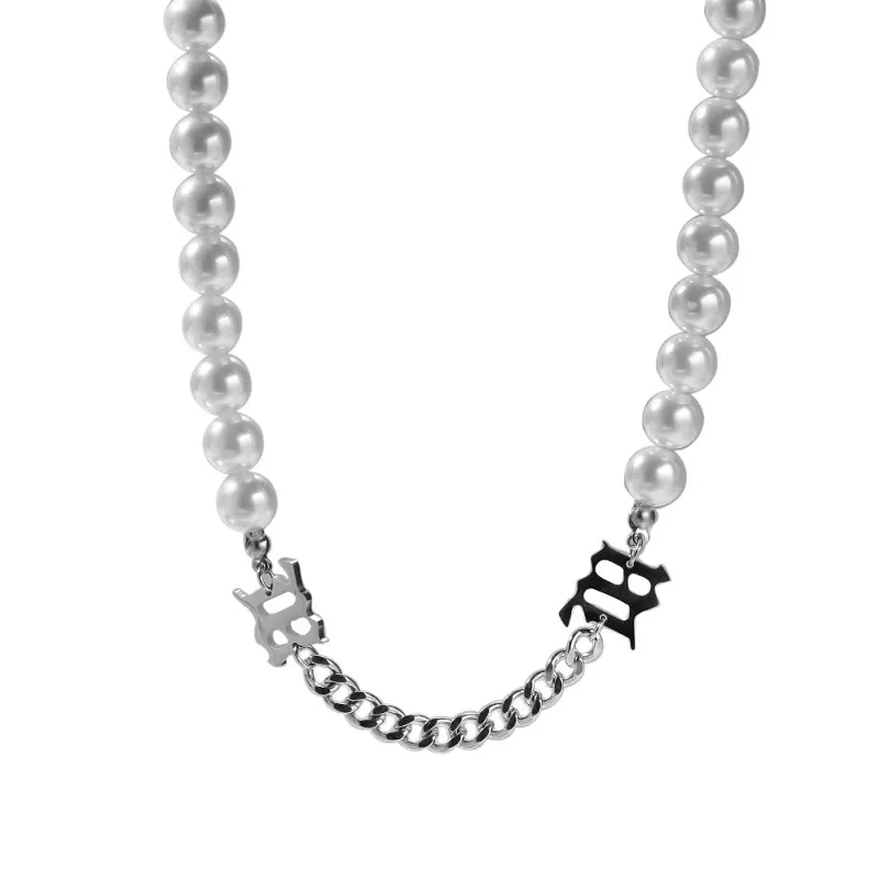 Fashion-hoker necklace for women luxury designer pearls cuban link chain necklaces ins fashion hip hop necklace hip hop jewelry love gift