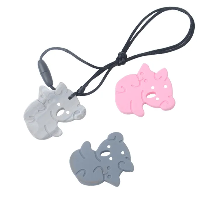 Koala Sensory Pendants Chew Necklace Chewlry Infant Teethers Food Grade Silicone Teething Beads Carton Animal Koala Teether