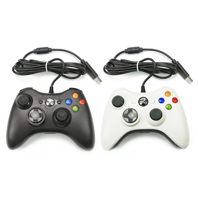 Controlador de juegos de venta caliente para Xbox 360 Gamepad PC con cable USB negro para XBOX 360 Joypad Joystick Accesorio para computadora portátil PC DHL