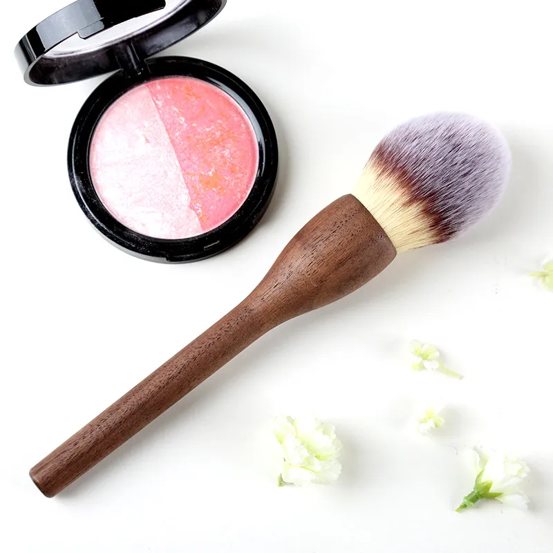 Black Walnut Makeup Brush Wooden Handle Powder Brushes Flame Blush Highlighter Brush Cosmetic Brushes Set Beauty Tool GGA2518