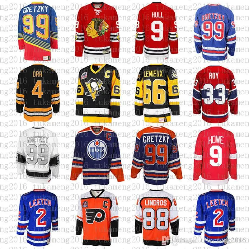 2020 Mannen Wayne Gretzky 66 9 Bobby Hull Hockey Jersey 9 Gordie Howe 4 Bobby Orr 33 Patrick Roy 88 Eric Lindros Leetch Messier
