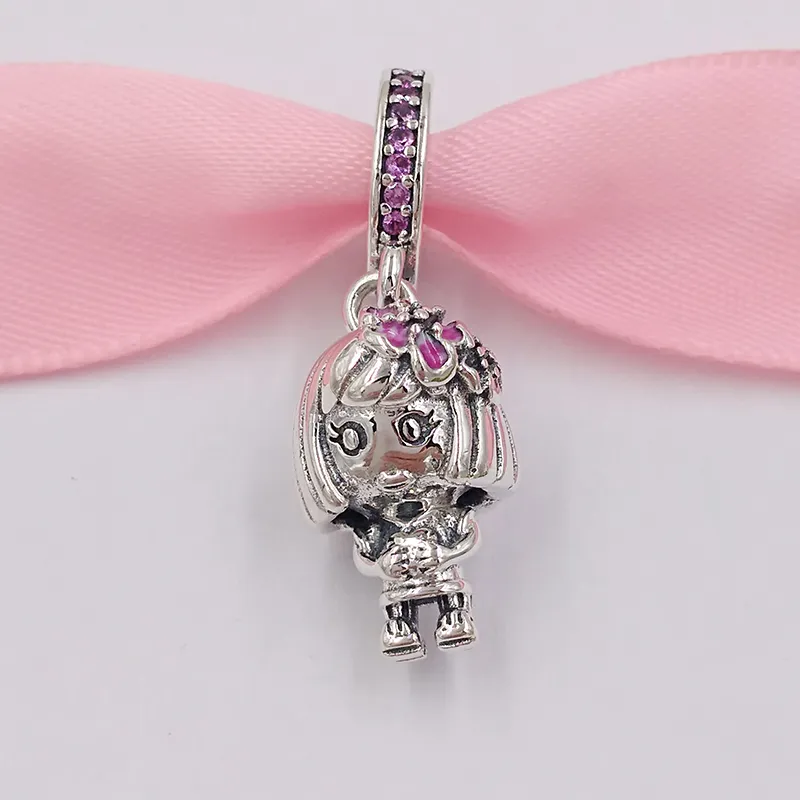 Andy Jewel 925 Sterling Silber Perlen Chinese Blumenmädchen Charme Charms Passt europäischer Pandora -Schmuckarmbänder Halskette 798114Ssp