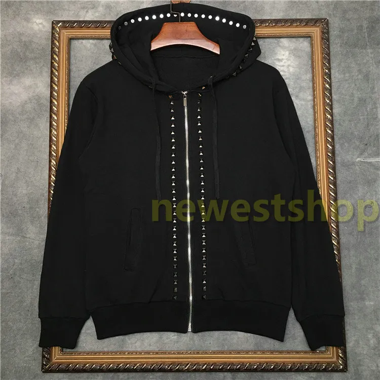 Sonbahar Kış Kışlı Avrupa Metal El Matkap Baskı Hoodies Moda Söğüt Çivi Krop Sweatshirt Tasarımcısı Hoody Pamuk Sweatshirt