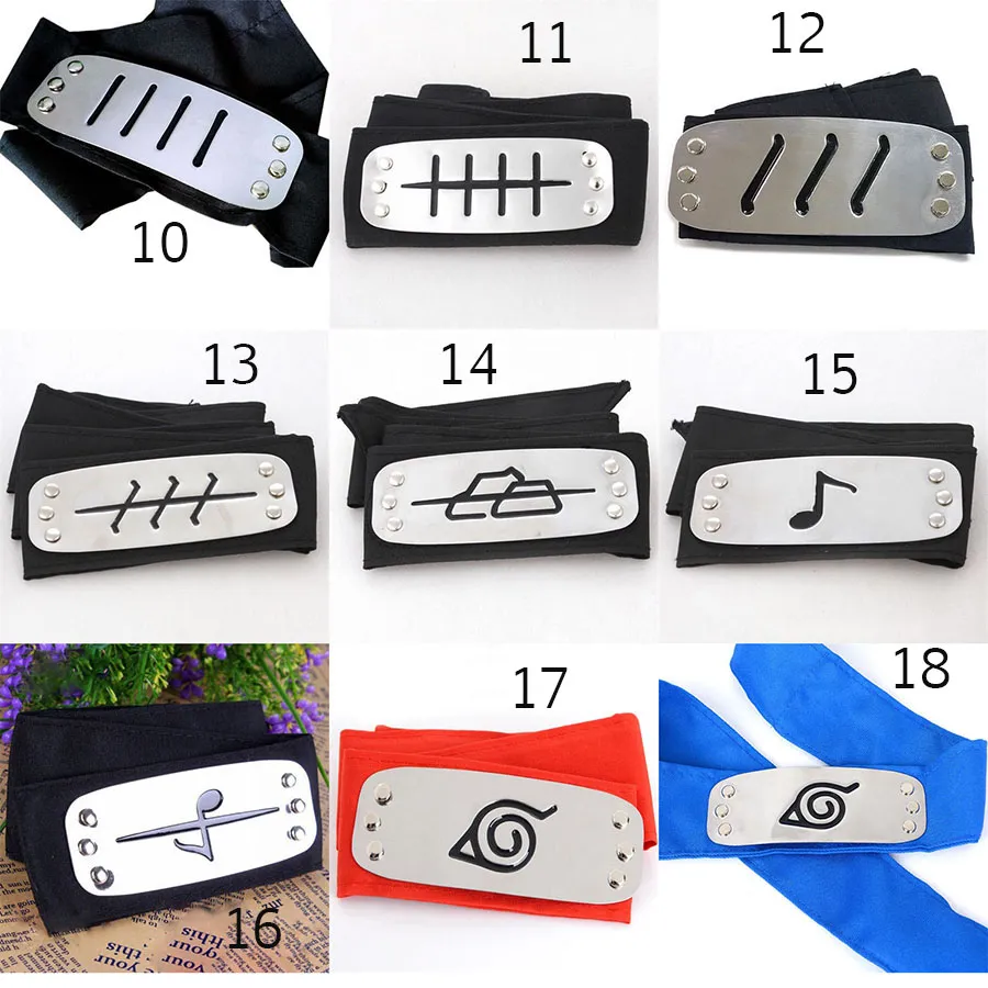 Anime Naruto Bandeau Konoha Kakashi Akatsuki Membres Halloween Cosplay  Costume Accessoires 26 Couleurs C444 Du 1,38 €