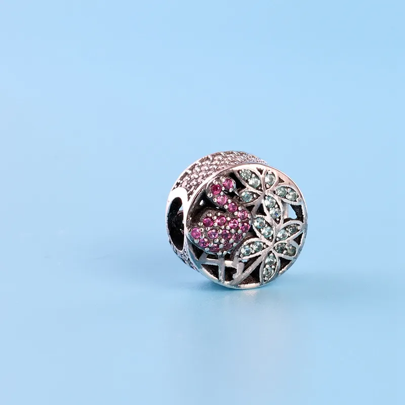 Klasyczny CZ Diamond Charm Koraliki dla Pandora 925 Sterling Silver DIY Bransoletka Zroszony Panie Elegancka Mała biżuteria z oryginalnym pudełkiem