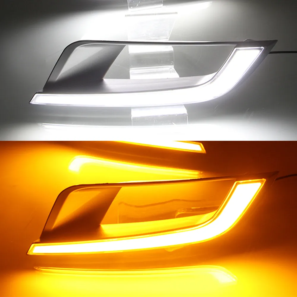 1 par LED DRL Dagtid Running Light Daylight Turn Signallampa Ljus för Ford Ranger T6 Update 2015 2016 2017 2018