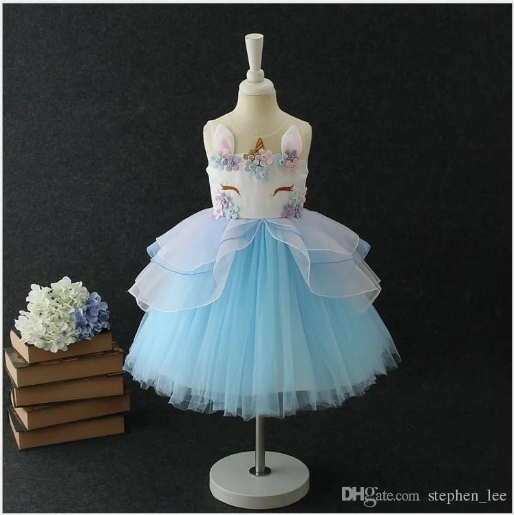 unicorn bridesmaid dress Unicorn Tutu Dress Outfits for Kids Girls Age 6-8 Halloween Carnival Suit  Cosplay Costume
