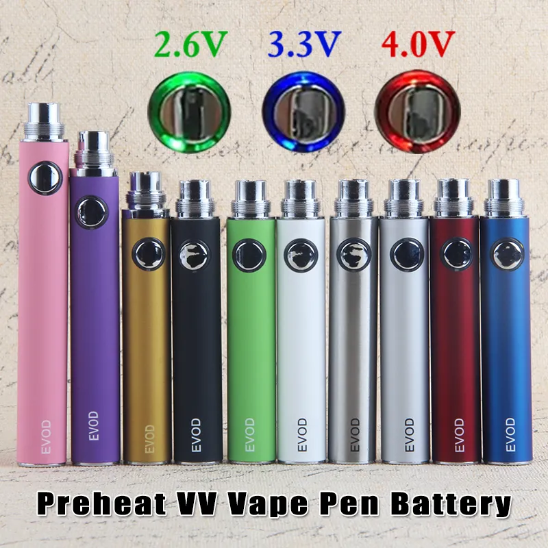 予熱 VV Evod 蒸気ペン調整可能な電圧 eCig 510 スレッドエゴバッテリー 650/900/1100mAh Dab ワックスオイル気化器タンク用