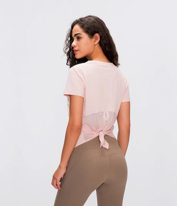 Womens Solid Color L Open Up Tank Camis Tie Back Tie Front Yoga Top For Outdoor Sports Running And Gym TS2007 From Yogaworld 15.07 DHgate.Com