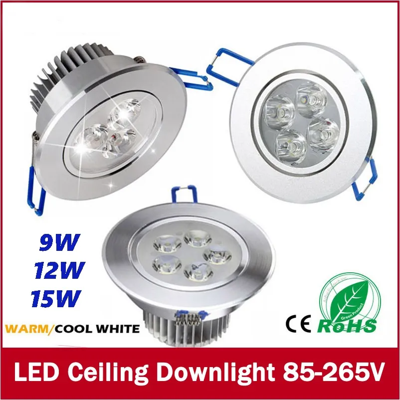 9W 12W 15W LED Ceiling Downlight Recessed LED Wall lamp Spot light With LED Driver For Home Lighting AC85V-265V