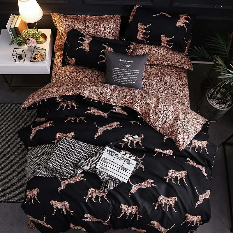 Diudiu Texile Luxury Duvet Cover King size Queen size Comforter Sets Leopard utskrift sängkläder set cb45 # y200417