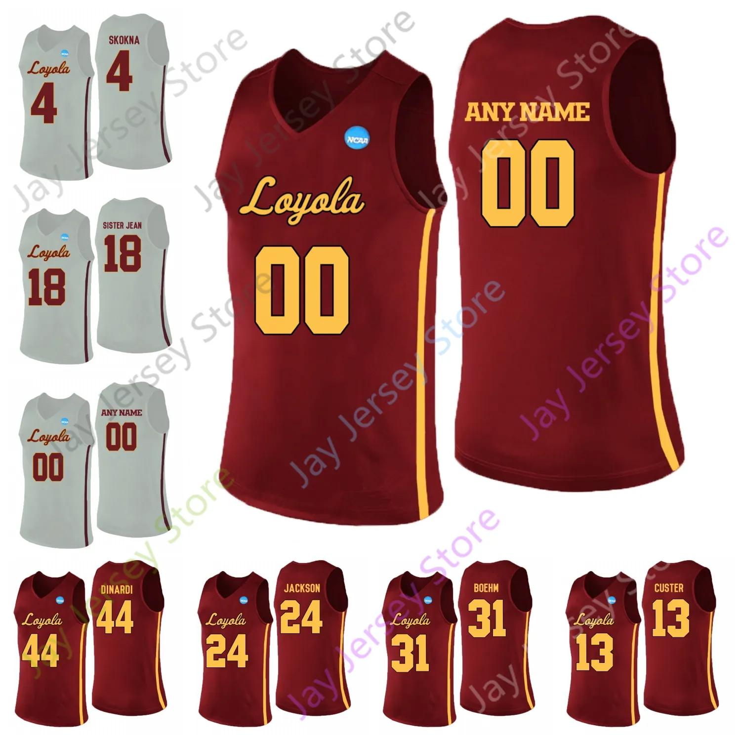 농구 유니폼 Loyola Ramblers Basketball Jersey NCAA College Marques Townes Cameron Krutwig Marquise Kennedy Tom Welch Paxson Wojcik