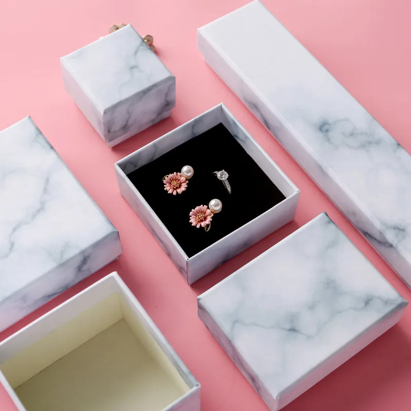 Marble ring bracelet beautiful jewelry box ins wind jewelry box 5x5x3.5cm 10x10x3.5cm 22.5x5x3cm