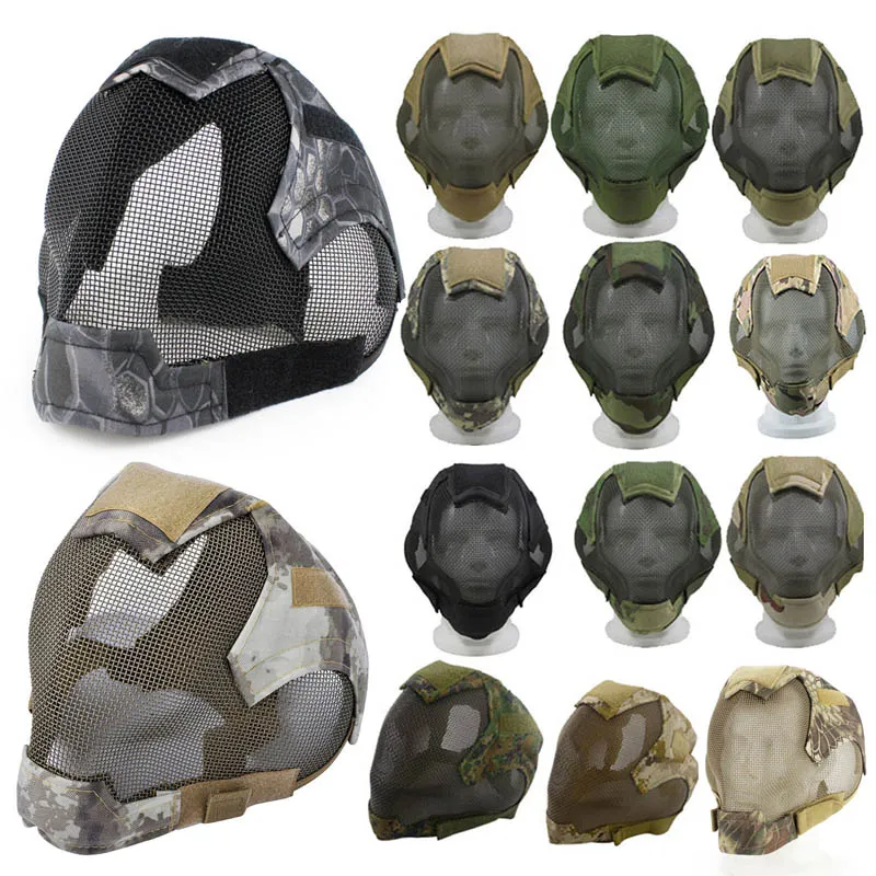 Outdoor Tactical Airsoft Maska Strzelanie Ochrona Gear V6 Metalowa siatka druciana Pełna twarz NO03-009