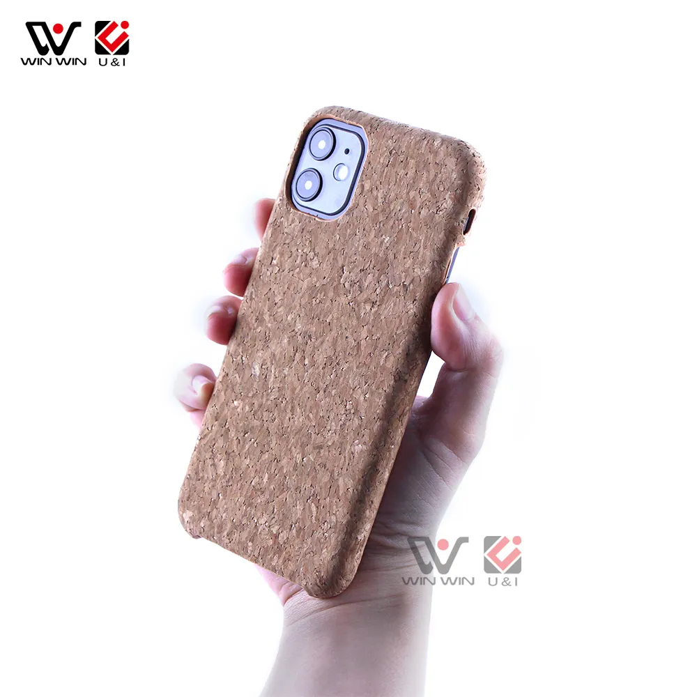 Partihandel Fashion Natural Blank Cork Vattentät Telefonväskor för iPhone 11 12 Pro XS XR X Max Back Cover Shell