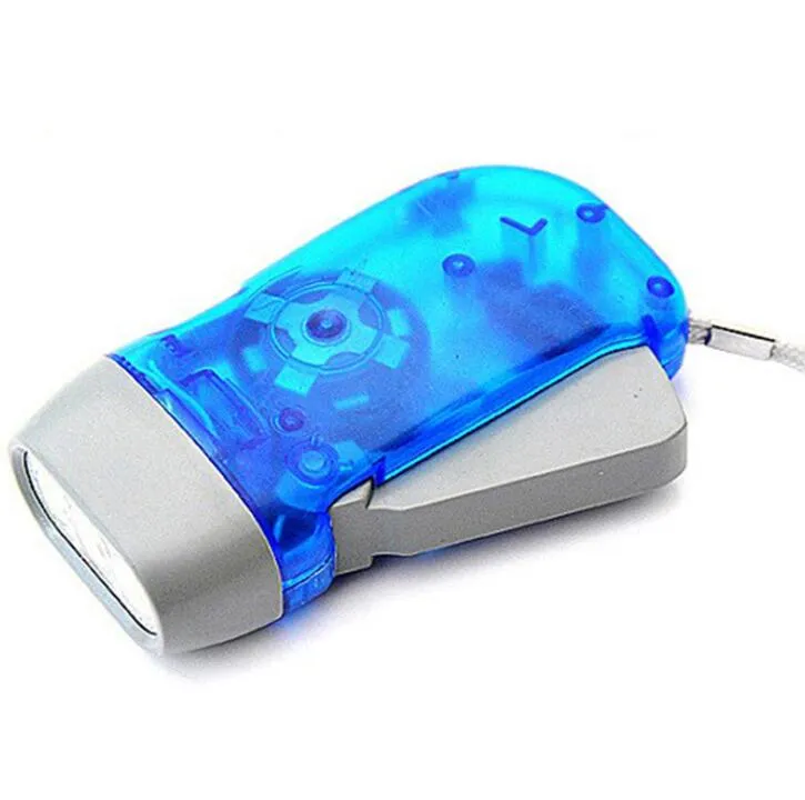 Hand Crank Emergency Light Squeeze Dynamo Flashlight With 3 LED Lights ...