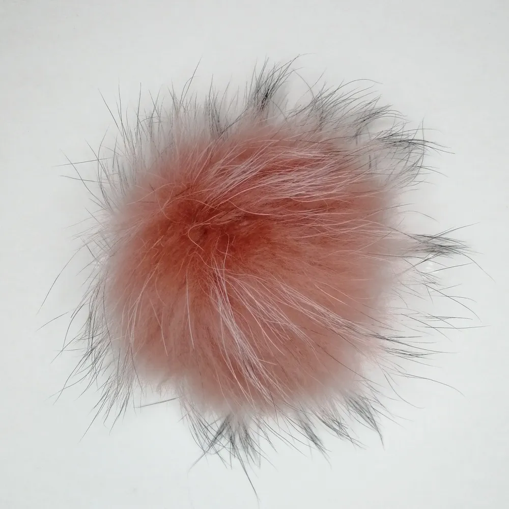 Véritable accessoire coloré personnalisé pompon en fourrure de raton laveur pour bonnet en tricot pompons détachables de nombreuses couleurs disponibles