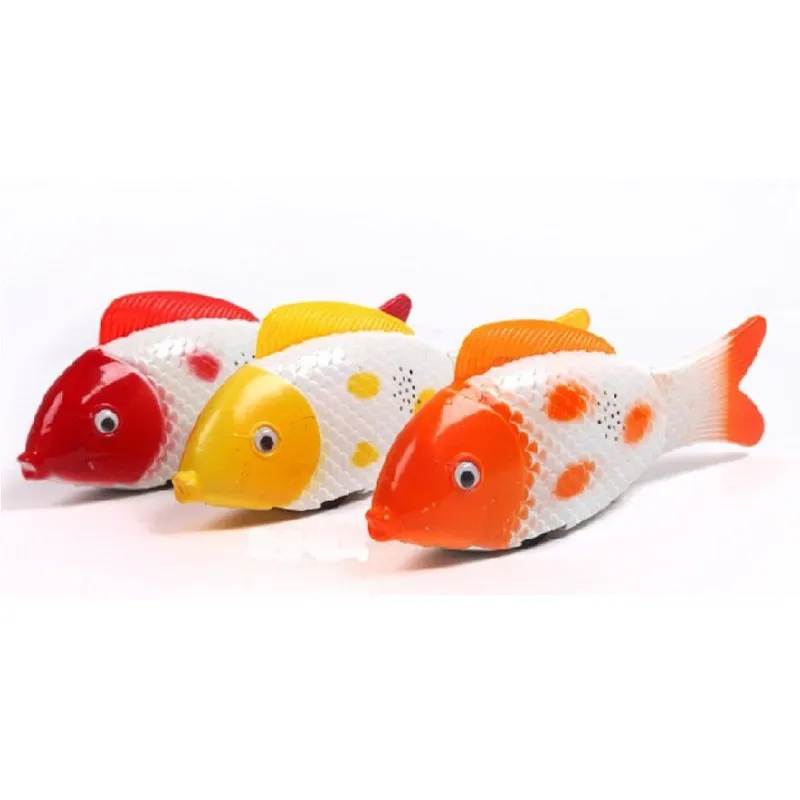 Commercio all'ingrosso Led Pesce incandescente Giocattolo Flash Giocattolo elettrico Unisex Bambini Giocattolo Pesce Canto Lampeggiante Ondeggiamento Pesce pagliaccio Babies 'Bella pallina Led