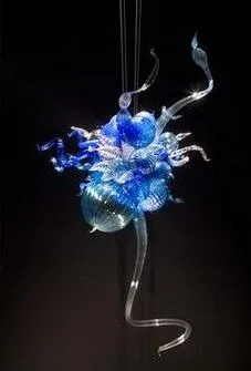 Lamp Style Flower Shape Design Mini Modern Crystal Chandeliers Hand Blown Murano Glass LED Bulbs Romantic Blue Pendant Lamps