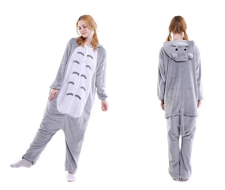 Totoro pyjama caroset onesies unisex djur tecknad pajama set kvinnor män cosplay kostym totoro chinchilla onesie sleepwear