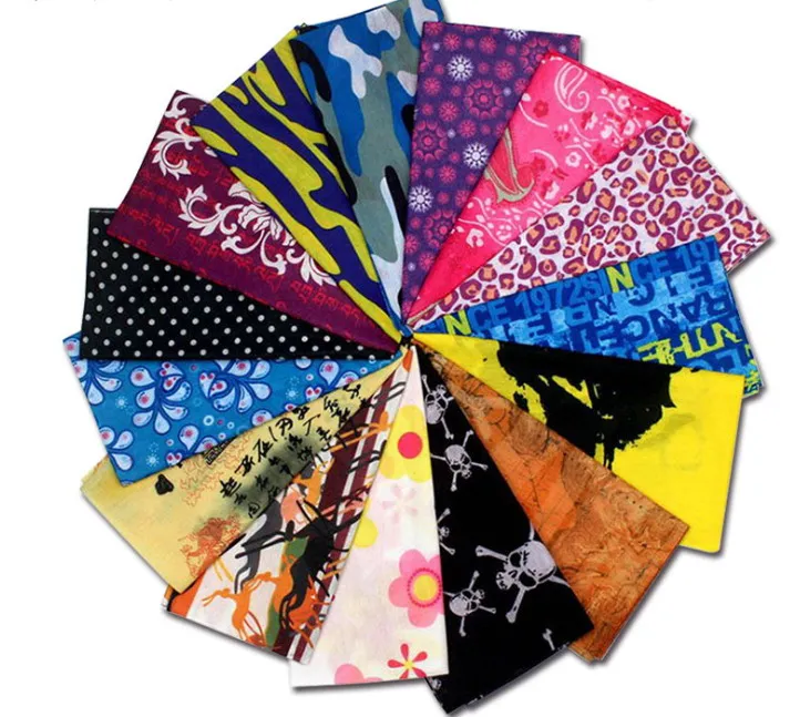 Unisexe sans couture Hip Hop Skull Bandanas foulard magique masque d'équitation Tube cou visage foulards Sport bandeau magique Pick Skull Print Bandana