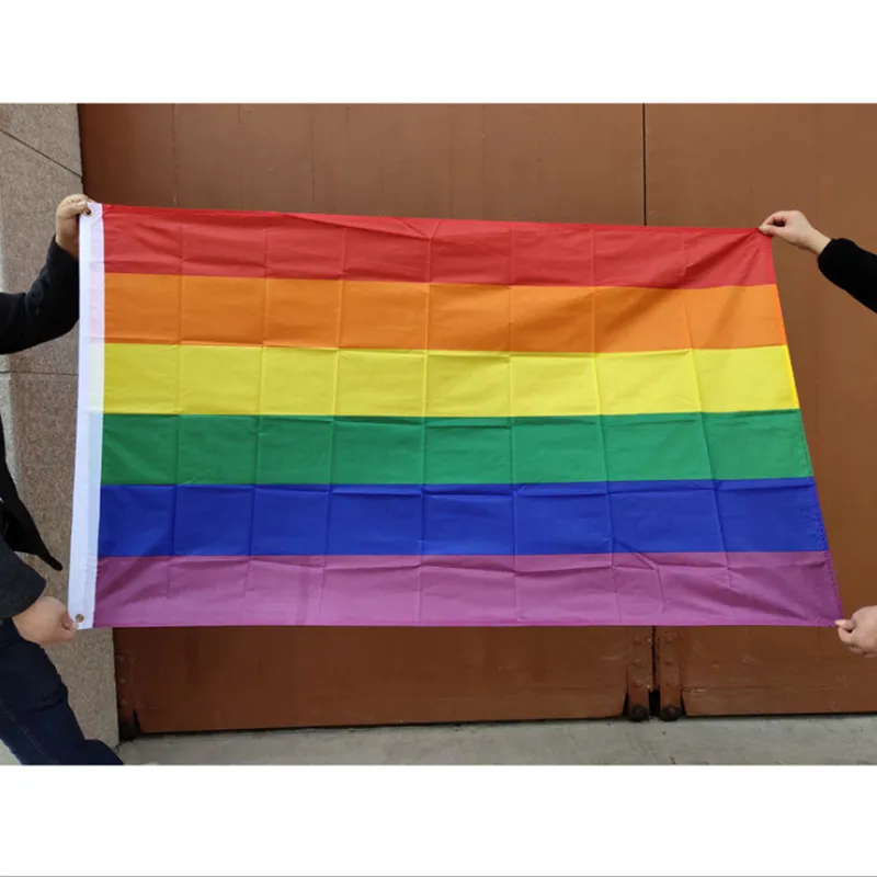 6styles Rainbow Flag Transgender Gay Pride Banner Lesbian Biseksualny Transgender LGBT Rainbow Gay Pride Flags Party Banner GGA3491-2
