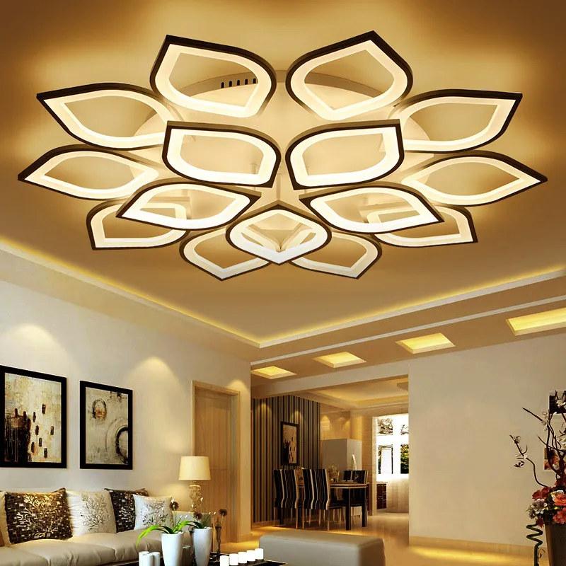 Lâmpadas pendentes Acrílico Luzes de teto LED modernas para sala de estar Quarto Plafond Lamping Lamparas de Techo