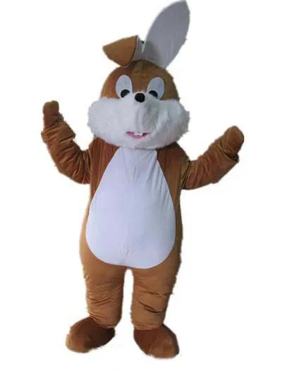 2019 fabbrica calda un costume mascotte coniglietto marrone con bocca piccola per adulto da indossare in vendita un costume mascotte coniglietto marrone con bocca piccola per