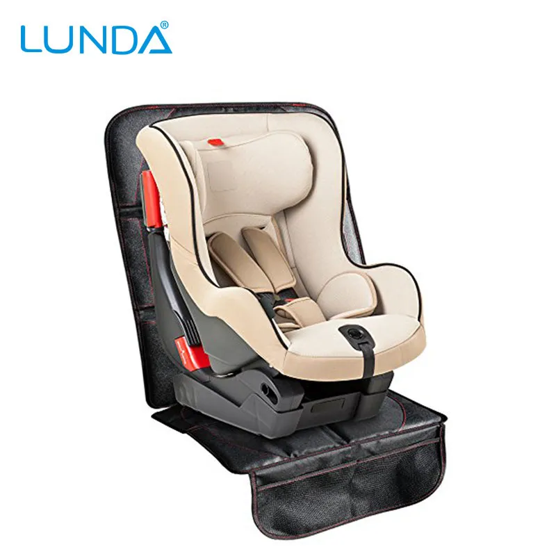 Luxe lederen autostoelbeschermer Autostoelhoes voor kinderen of baby's Easy Clean Seat Protector Safety Anti Slip Universeel Zwart anti-ski2051