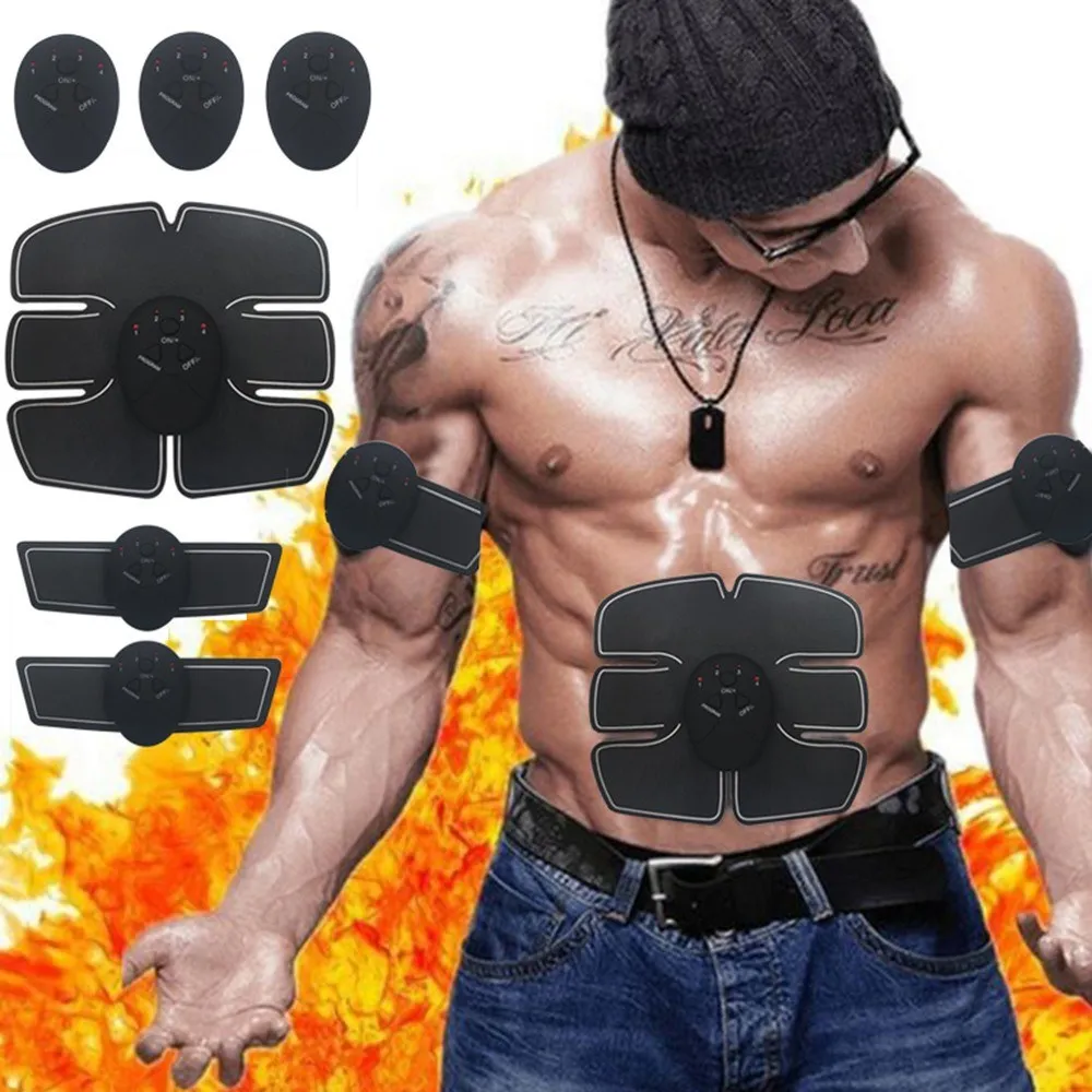 Electric Abdominal Muscle Stimulator Exerciser Trainer Smart Fitness Gym Stickers Pad Body Training Massager Belt for Unisex