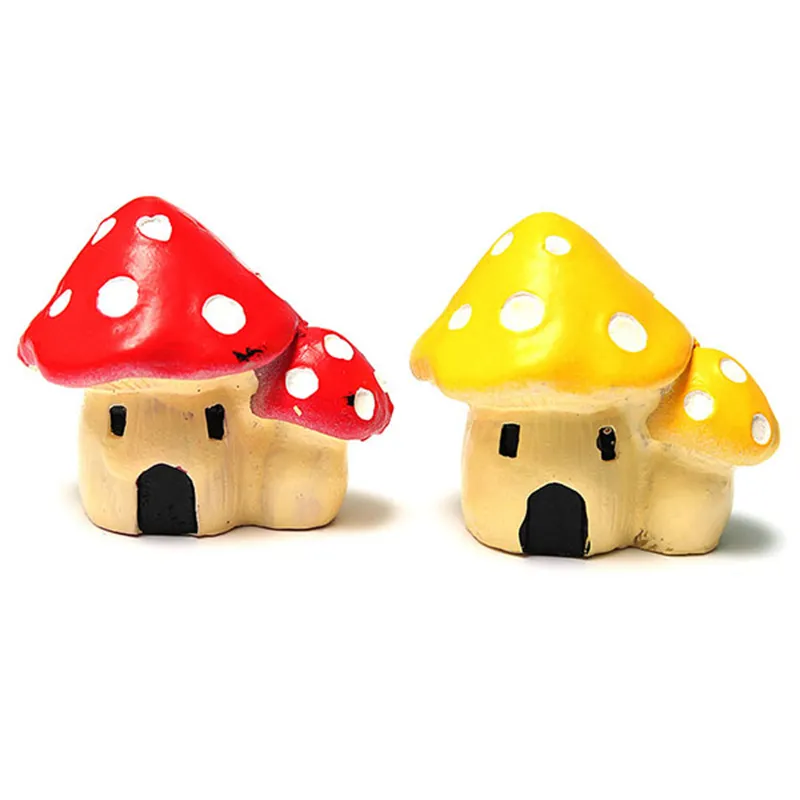 DIY Miniature Mushroom House Ornaments Potted Plant Garden Decor