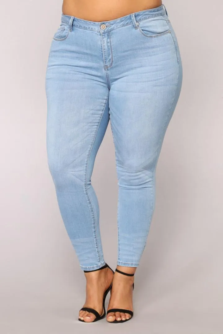 Fat Jeans Female Denim Pants Blue Color Womens Jeans Mid Waist Feminino  Skinny Pants For Women Trousers Plus Size XL 7XL From 35,14 €