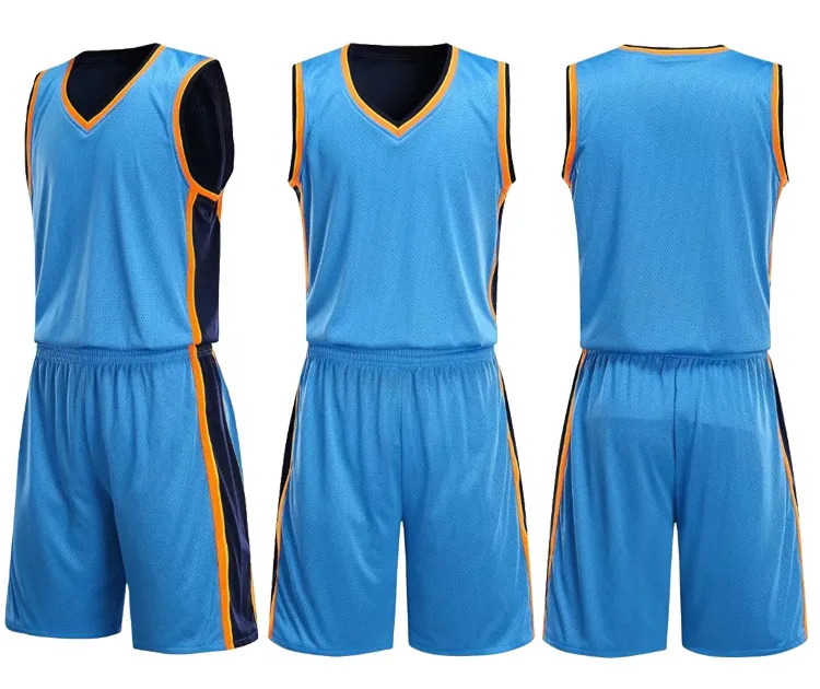Personlighet Anpassad Dubbelsidig Basketball Suit Set Blank Jerseys, University Basketball Sets med Shorts, Custom Training Wears