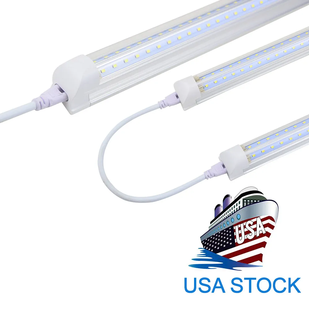 V-Vormige 2ft 3ft 4ft 5ft 6ft 8ft Koeler Deur Led Buizen T8 Geïntegreerde Led Buizen Dubbele Kanten Led verlichting armatuur Voorraad In USA