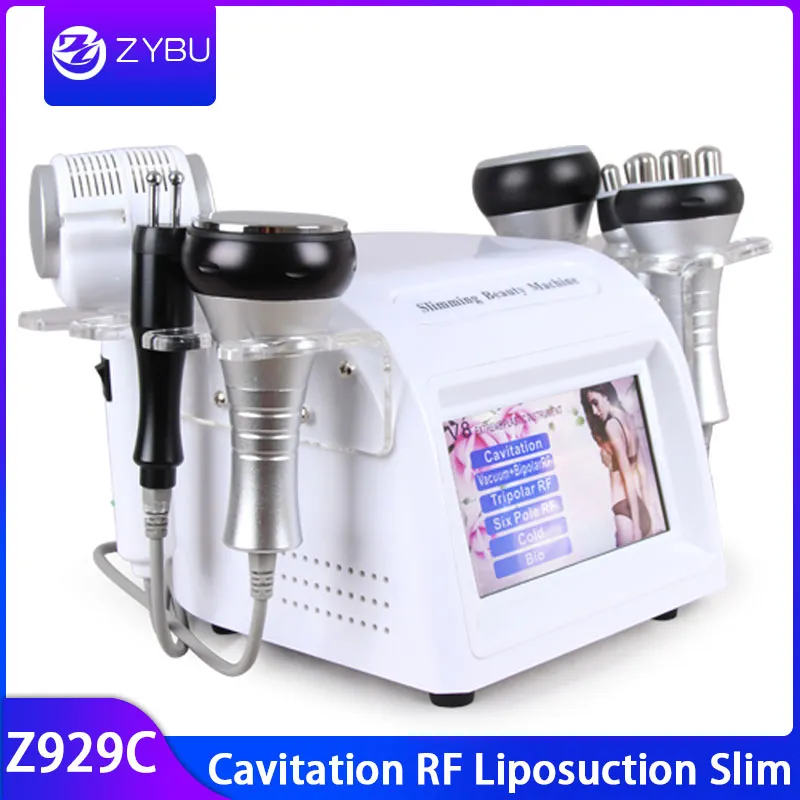 Ultraschall-Fettabsaugung, Kavitation, schlanke Maschine, 6 in 1, 40K Kavitation, Vakuum-Massage, RF-Facelifting, Straffung, BIO-Mikrostrom