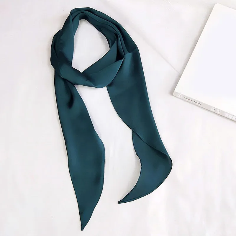 Sciarpa Quadrata Da Donna Trasparente – Mini Foulard Con Tasca, Scaldacollo Floreale Blu