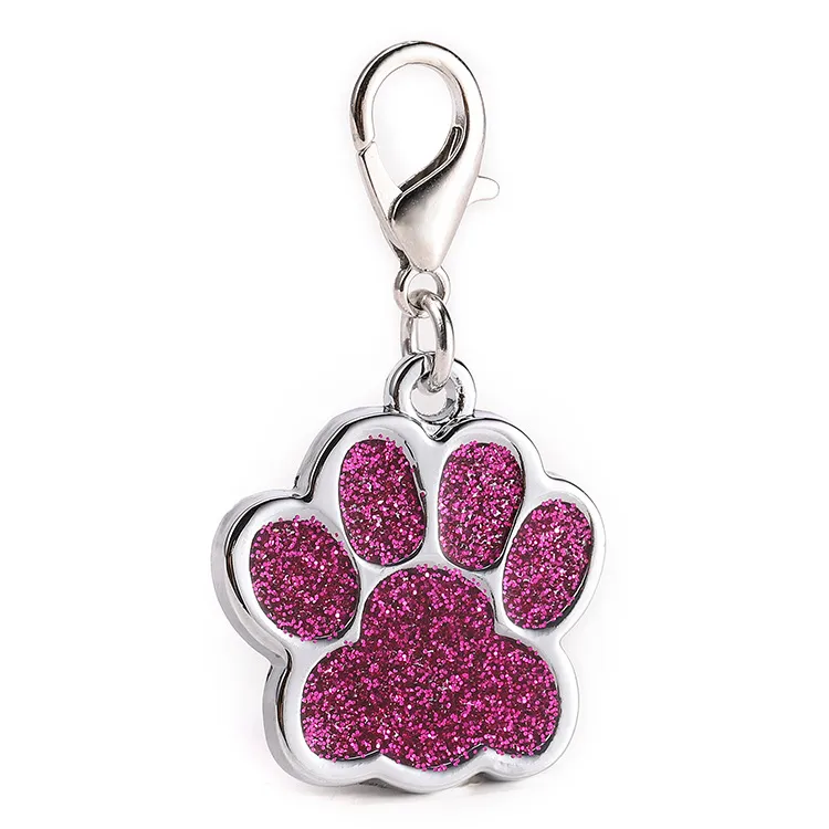 Dog`s paw Aluminum Alloy blank Pet Dog ID Tags Anodized surface laser engravable Identity Tags