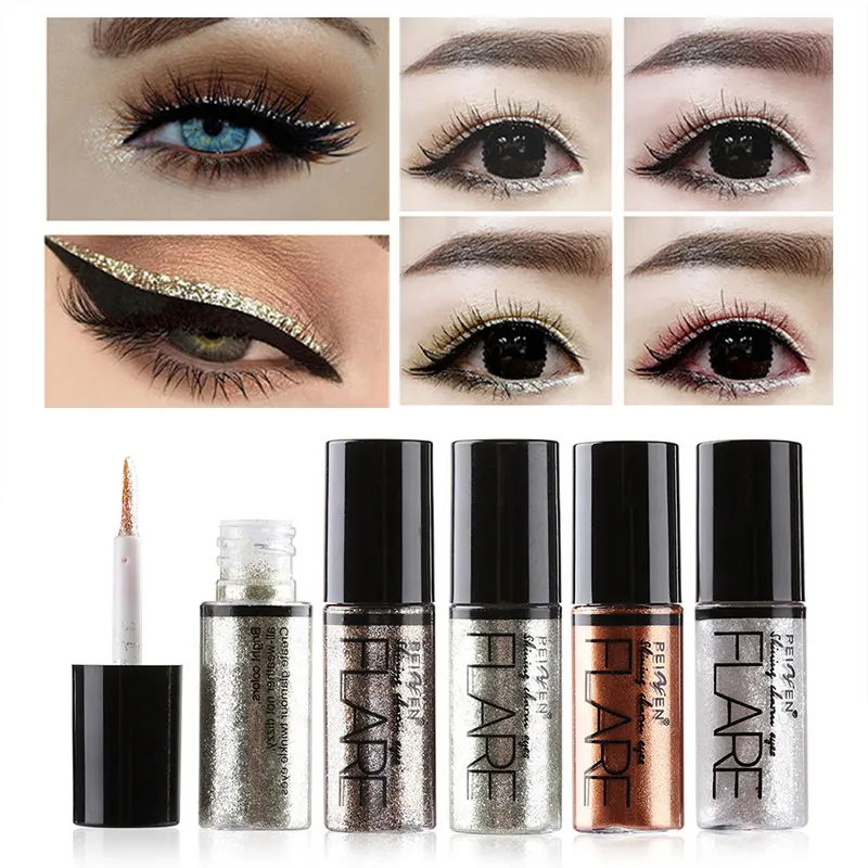 Neue Sicherheit professionelle Frauen Augenpigment koreanische Kosmetik Make -up Silber Roségold Farbe Flüssigkeit Glitzer Eyeliner glänzender Augen Liner