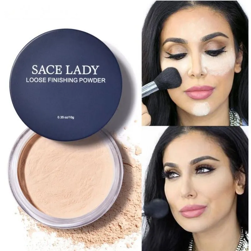 DROP ship 3 colors Face Loose Powder 10g Matte Finish Transparent Setting Powder Professional Translucent Makeup Oil-control foundation