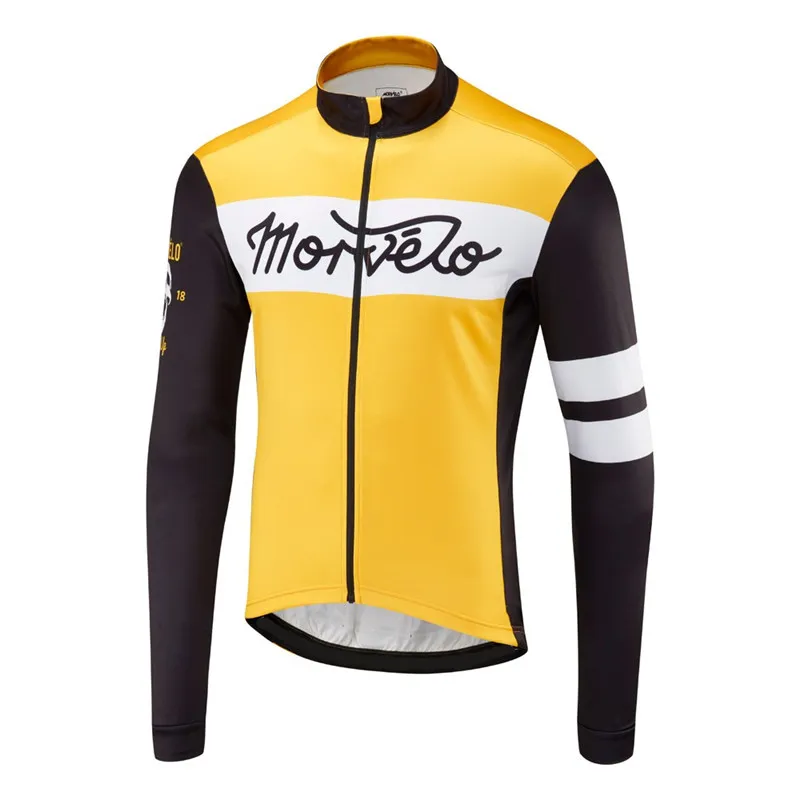 Vår / Höst Morvelo Cykling Jersey Långärmad Mäns Cykling Jersey Bike Cykel Kläder Kläder Ropa Ciclismo