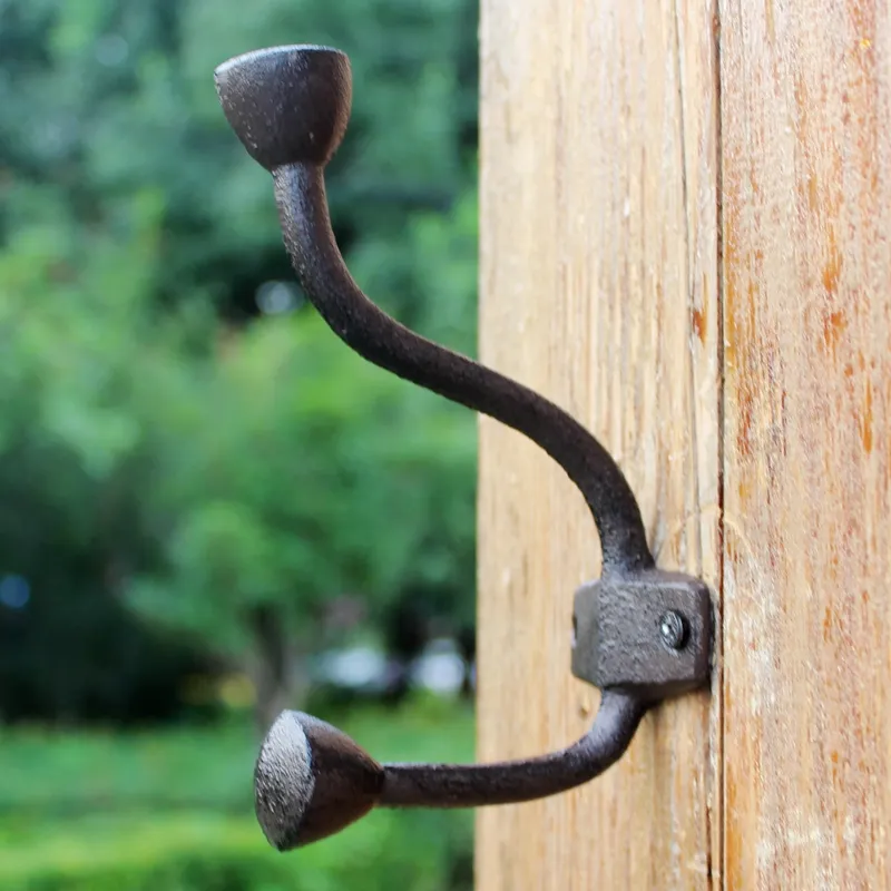 Vintage Style Cast Iron Wall Coat Hooks Hat Hook Hall Tree 5 1/3 Brown 