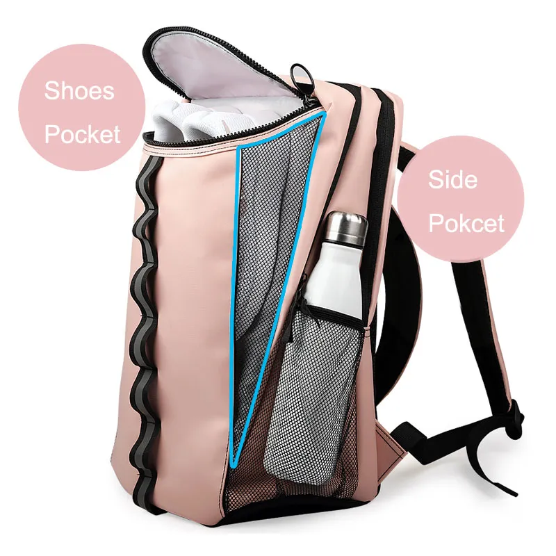 Sport Gym Bag For Women Fitness Bag Pink Waterproof Reflective Backpack Tennis Badminton Softback Travel Sac Sport