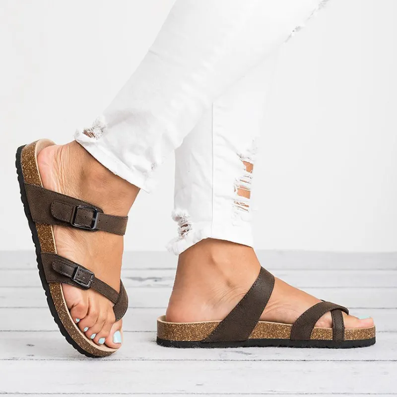 Hot Sale 2019 Summer Beach Sandals Women Flat Sandals Slides Chaussures Femme Clog Plus Casual Flip Flops Shoes Woman