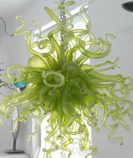 Mão candelabros moderno arte iluminação verde colorido lustre de vidro soprado luz para decoração de casa